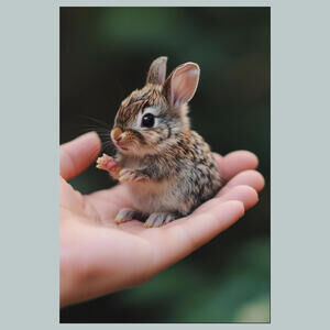 #0178-SM Rabbitt Mini in Hand 4x6 Glossy Photo - Fast Shipping